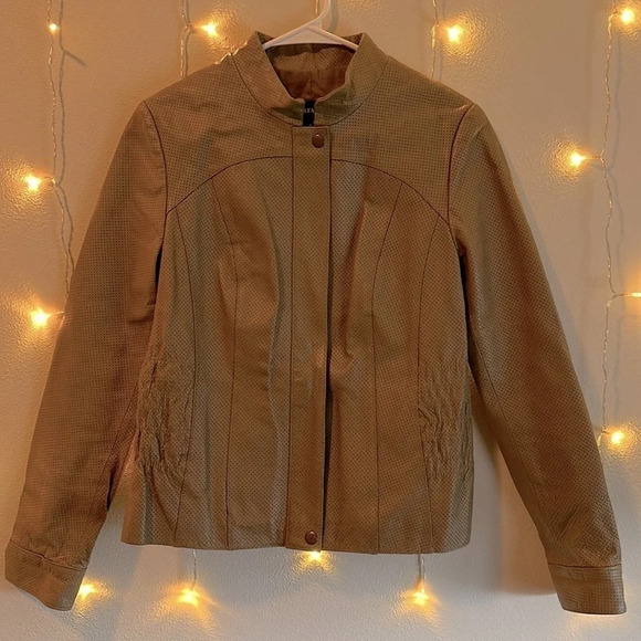 Alfani Taupe Leather Jacket​​​​ - Picture 1 of 4
